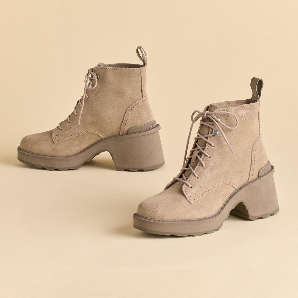 NEW Sorel Hi-Line Lace Up Grey Suede Boots 9